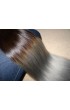 65 Gram 18" Hair Weave/Weft Colour #1B/Grey Dip Dye/Ombre (Half Head)